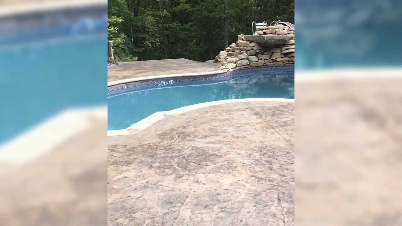 Beautiful Stamped Concrete Pool Deck - A1 Concrete - Massachusetts