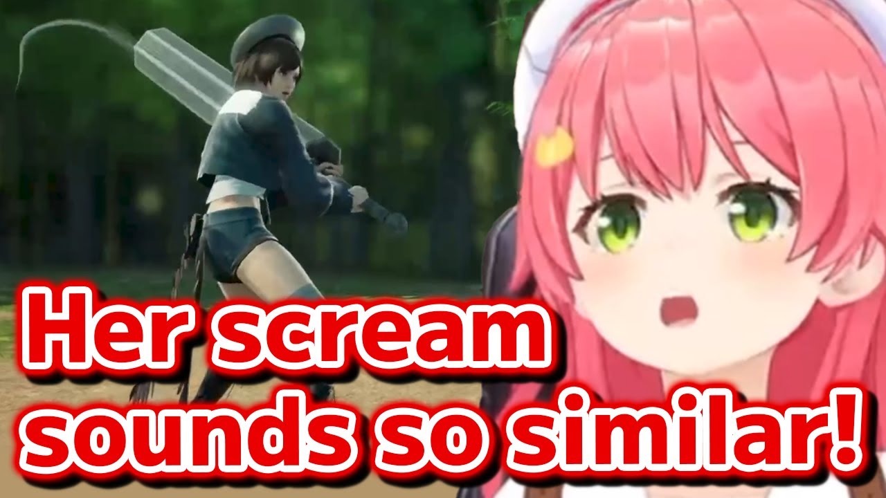 Miko gets surprised by a character whose scream sounds exactly like Subaru　[Hololive Eng Sub]