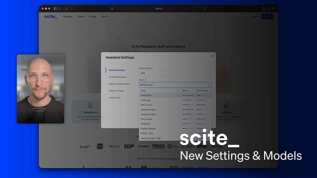 Scite Assistant's New Settings Experience