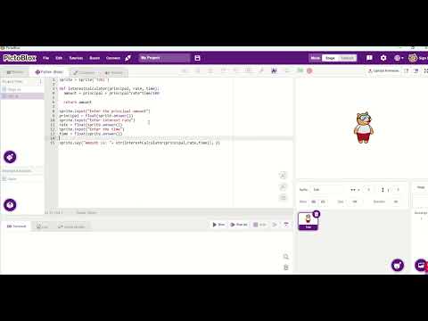 Python PictoBlox | Loan Interest Calculator #STEMpedia#DhanyaTN