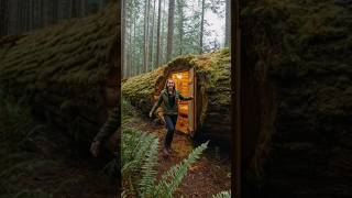🌲✨ Tiny Log Cabin Inside a Tree! #shorts