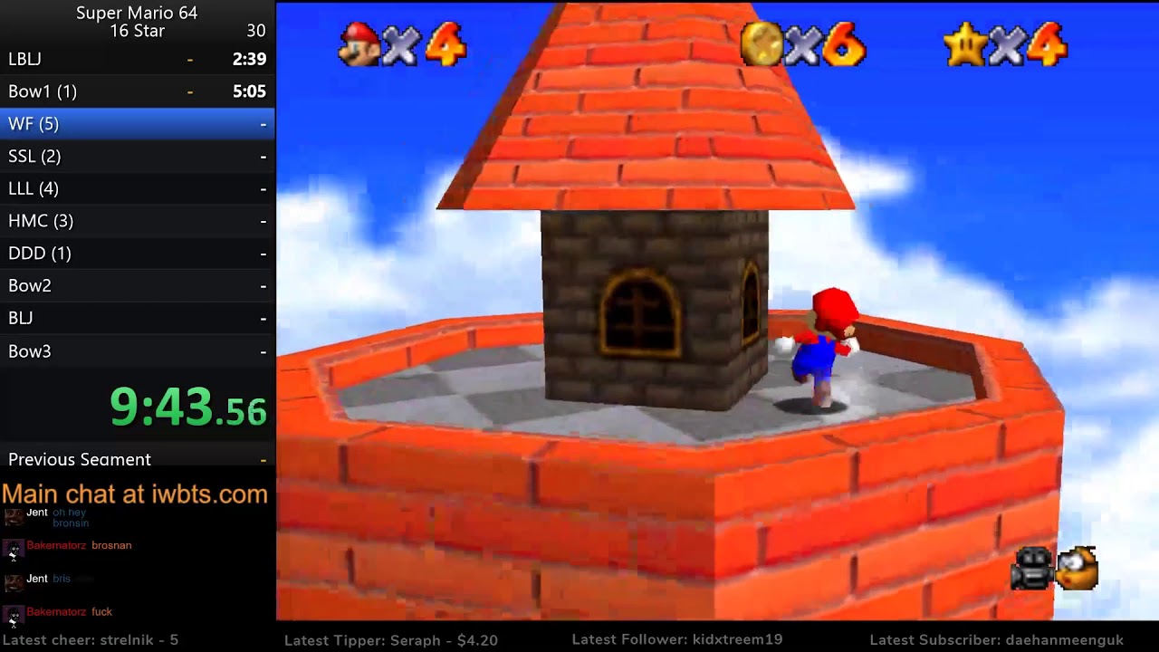 Super Mario 64 (Emulated) - 16 Star speedrun in 