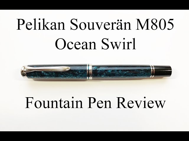Pelikan Souverän M805 Ocean Swirl Fountain Pen Review - YouTube