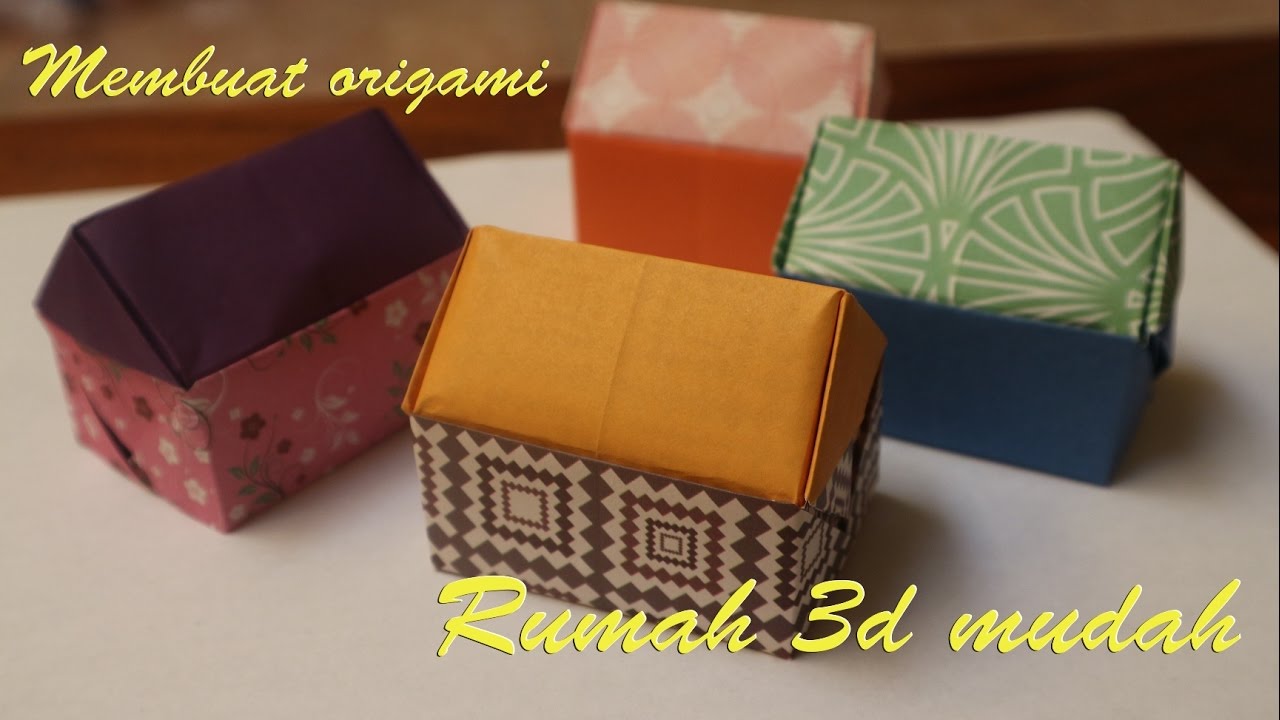 Origami Rumah Kertas Cara Membuat Origami Rumah 3d YouTube