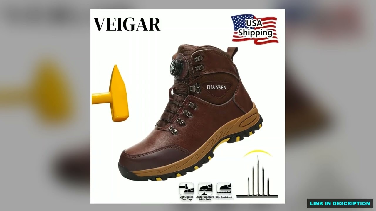 TOP Quality Steel Toe Work Boots Mens AntiSmash AntiPuncture Safety Shoes Outdoor SlipResistant