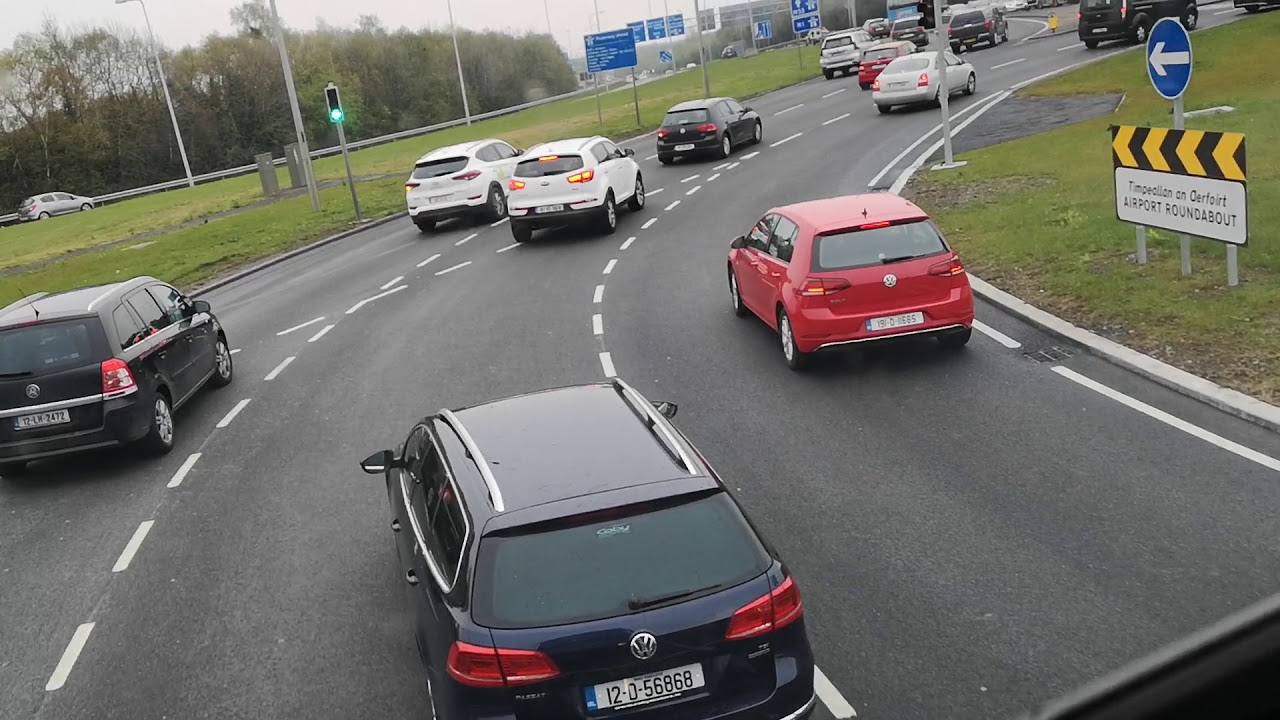 🇮🇪 Dublin Airport to City Center – Double Decker Bus View | April 2019