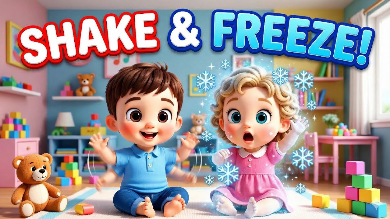 Shake Shake Freeze Song ❄️ Fun Action Song for Toddlers