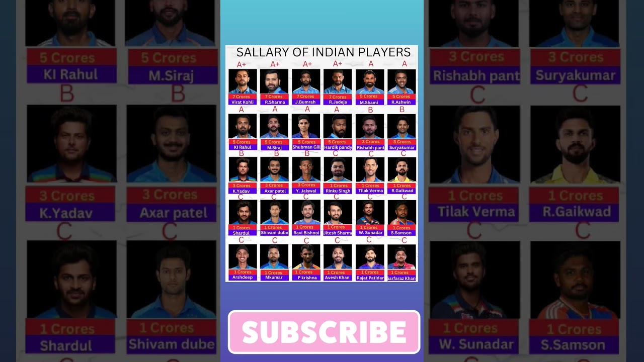 salary of Indian cricketers 