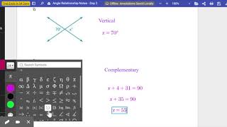 Angle Relationship Notes - Day 2