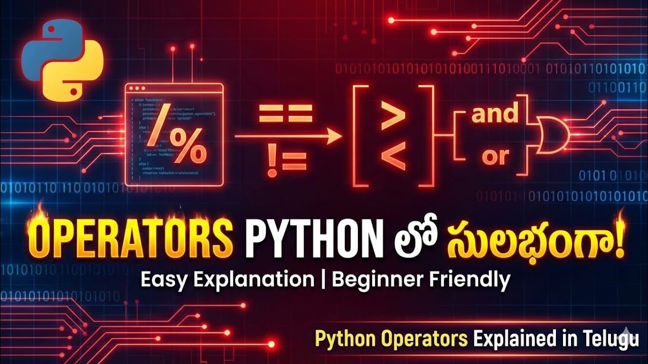 Operators in Python || Beginner Friendly in Telugu || part 5