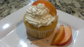 How To Make Peach Champagne Cupcakes--With Real Peaches