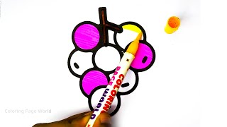 Grapes coloring page for kids