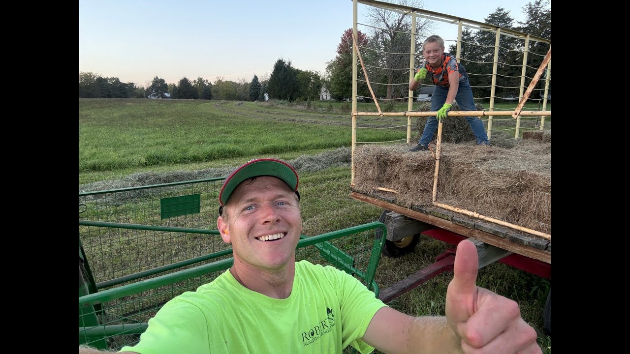 Baling up the last field of hay with Josh! Way to go! MicahMan is live!