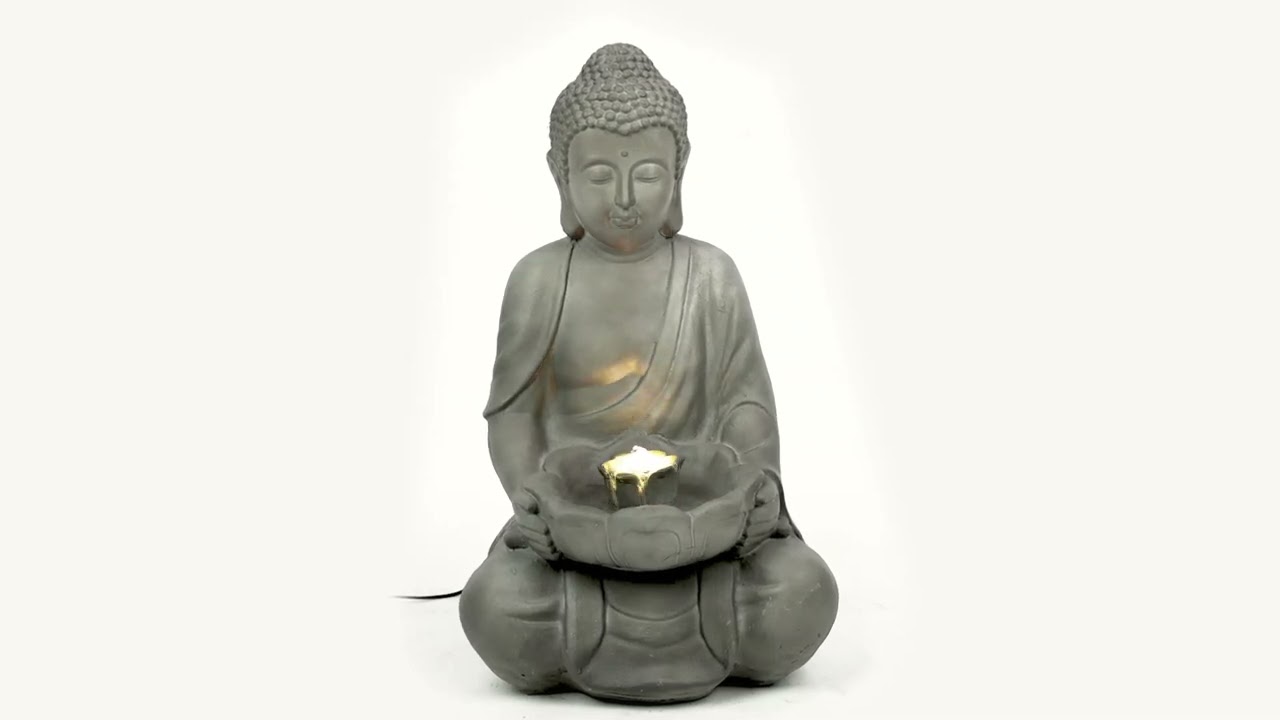 Декоративный фонтан Цветок Лотоса 71 см с LED подсветкой, 892695, Kaemingk