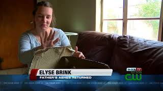 A daughter has her father's stolen ashes returned to her