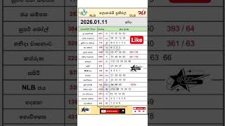 2026.01.11 සියලුම ලොතරැයි ජය අංක #todaylotteryresults #NLB #DLB #lotterysrilanka#lotto#winingnumber