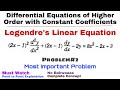 27. Legendre's Linear Equations | Concept and Problem#2 | Differential Equations of Higher Order