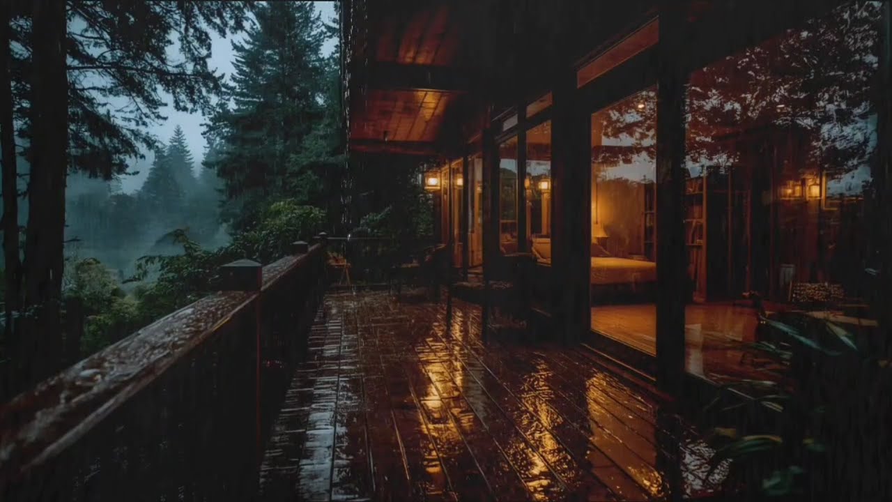Cozy Night Rain on Cabin in Forest – ASMR for Deep Sleep and Relaxation ...