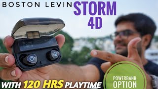 Earbuds Under 1500 with Massive Battery ⚡⚡ BOSTON LEVIN Storm 4D TWS with POWERBANK Option ⚡⚡