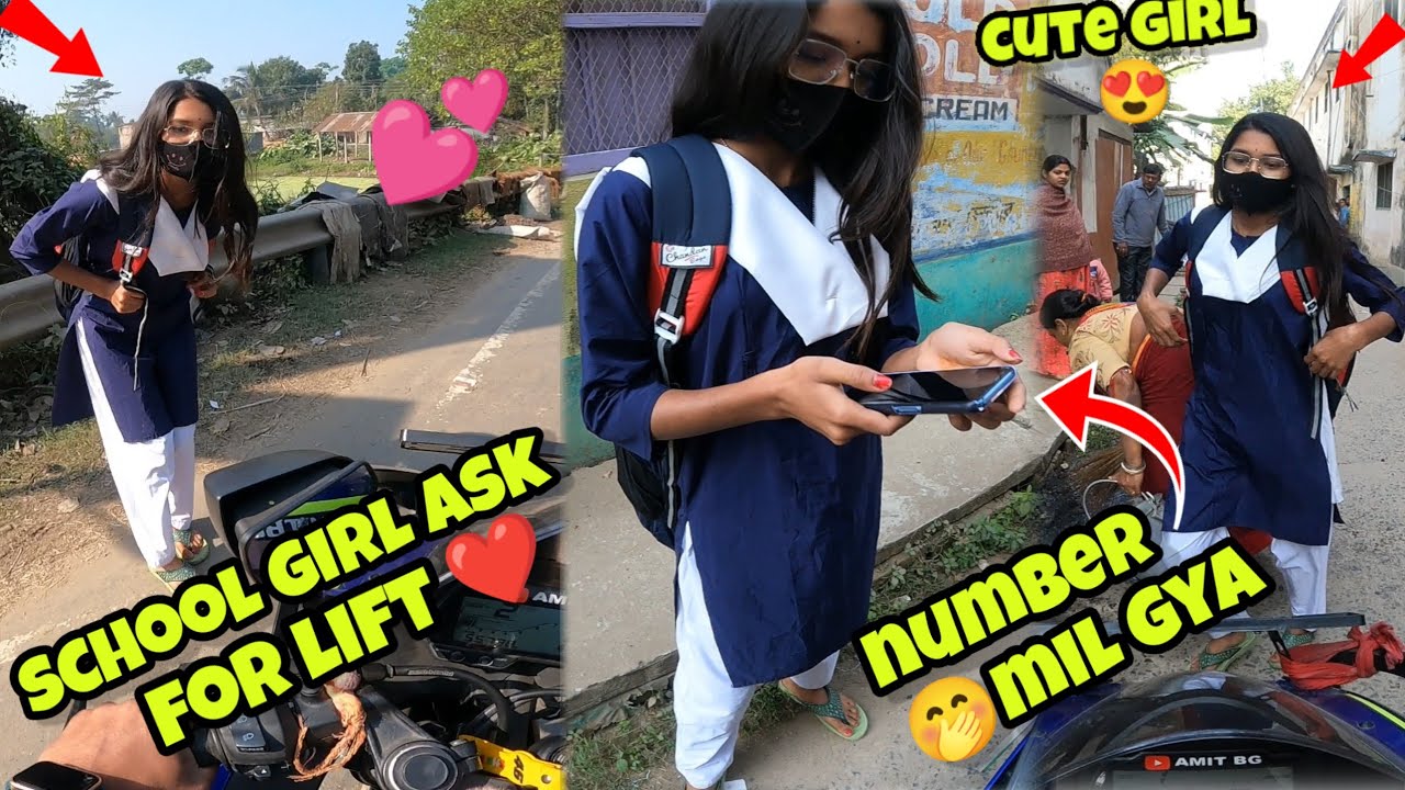 School Girl Asking For Lift 🥰On my R15 ||Number Mil Gya 💕||ohh 😍