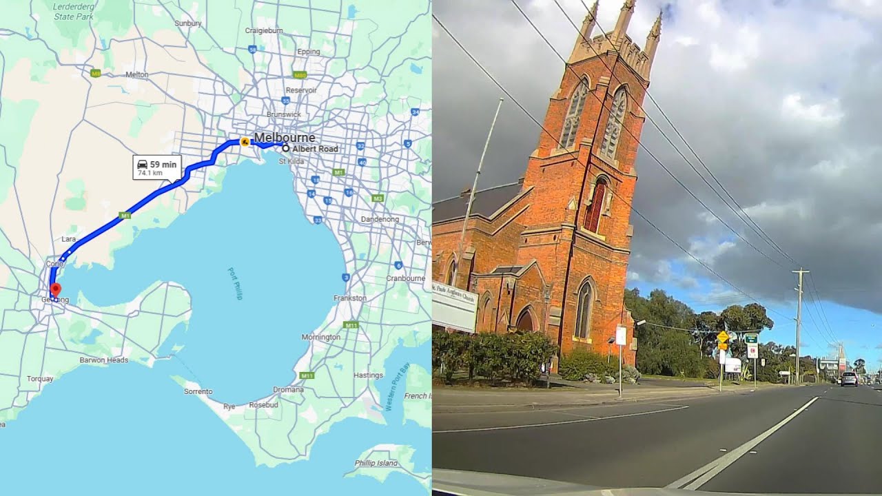 4K DASH CAM AUSTRALIA, VICTORIA. Driving from MELBOURNE to GEELONG