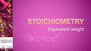 Stoichiometry//Equivalent weights.
