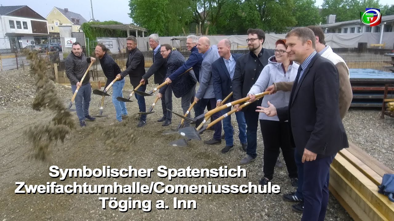 Symbolischer Spatenstich-Zweifachturnhalle/Comeniusschule Töging a. Inn