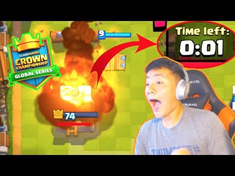 WE BARELY BEAT THE CLOCK IN THE CROWN CHAMPIONSHIP! | Clash Royale RANDOM DECK