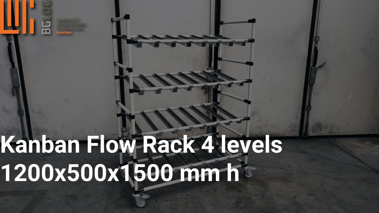 Kanban Flow Rack 4 levels 1200x500x1500 mm h - YouTube