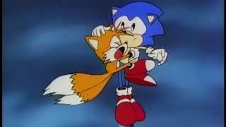 Tails is afraid of Lightning McQueen