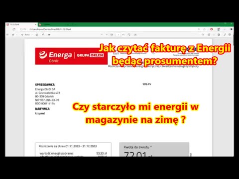 46 How To Read An ENERGA PROSUMENT Electricity Invoice And Whether I Have Enough Energy In My Wa