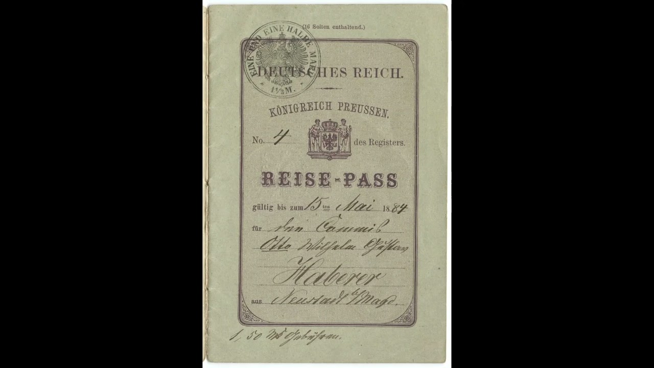 Vintage Passport Collector: Kingdom of Prussia Passport Booklet 1883 Germany