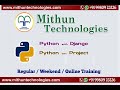 Python with Django , Database demo - Mithun Technologies - 9980923226
