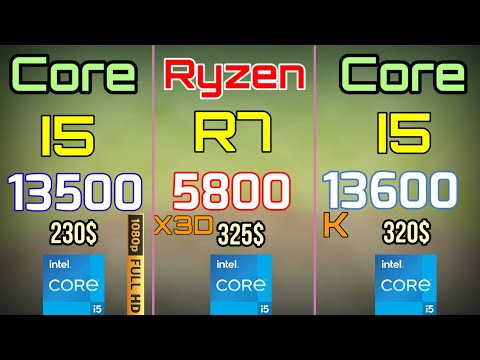 I5 13500 vs I5 13600K vs  R7 5800X3D vs R5 7600 1080p gaming test +RTX 4090 +MULTITASKING Benchmark