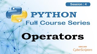 Python Session 4  Operators | Full course| Python projects