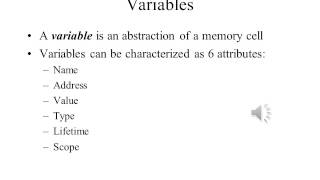 Principles of Programming Languages Lecture 5 Part 1
