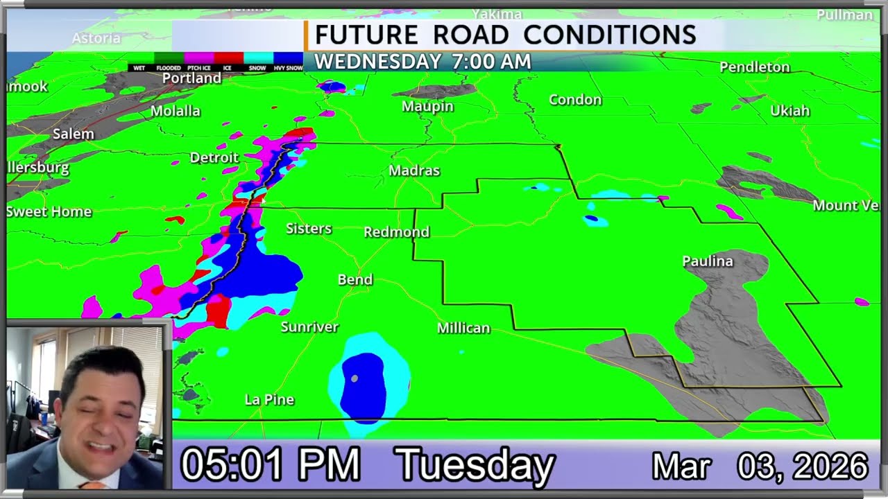 Scattered rain starts tonight. Get ready for big cooling, rain, mt snow & gusty for Central Oregon