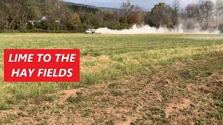 Spreading Lime On The Hay Fields