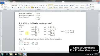 Finding out Equal Matrices | Step-by-Step Explanation | Practice Questions | Maths Made Easy