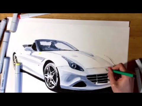 フェラーリ制作動画 Ferrari California T Drawing 絵イラスト Youtube