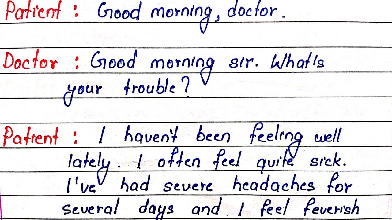 dialogue writing in doctor and patient