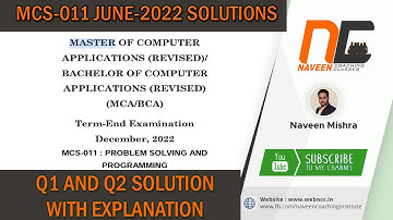 Dec-2022 MCS11 Q1,Q2 Solutions(Hindi) | BCA | MCA | IGNOU #MCS011 #ignou_question_paper #ignouexams