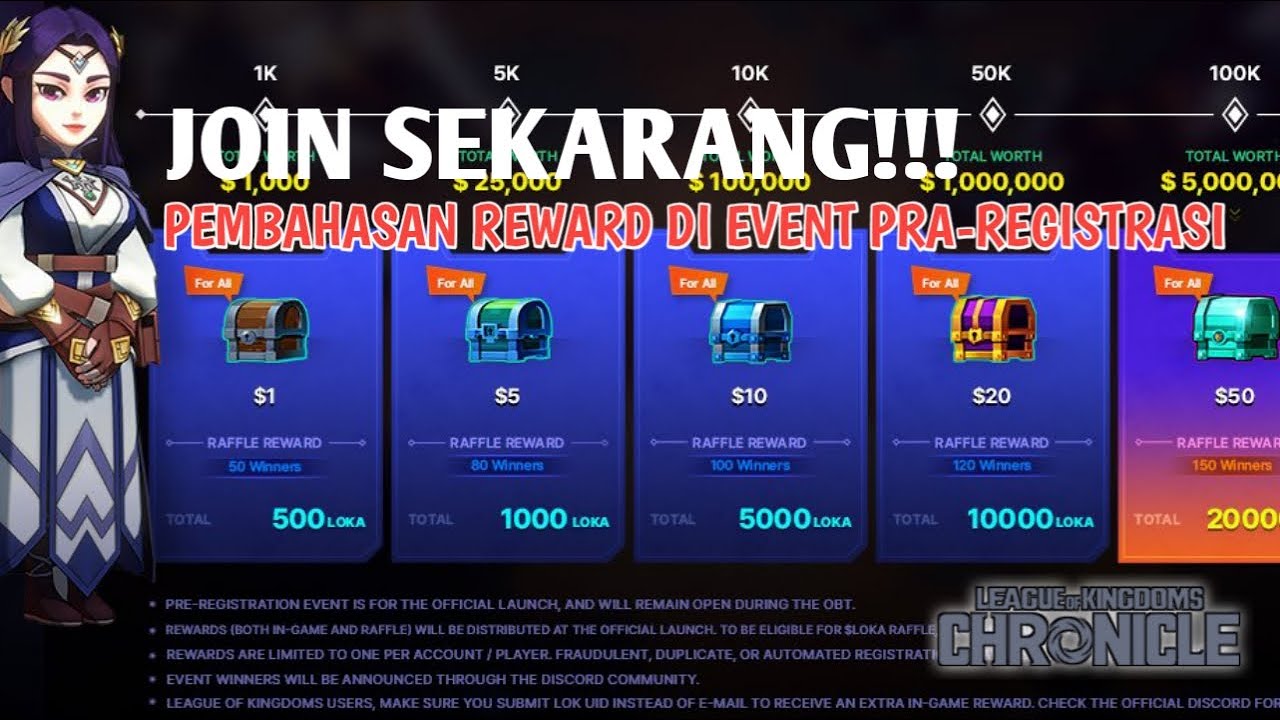JOIN SEKARANG DI EVENT PRA-REGISTRATION - REWARDNYA LUMAYAN | GAME NFT LEAGUE OF KINGDOMS CHRONICLE