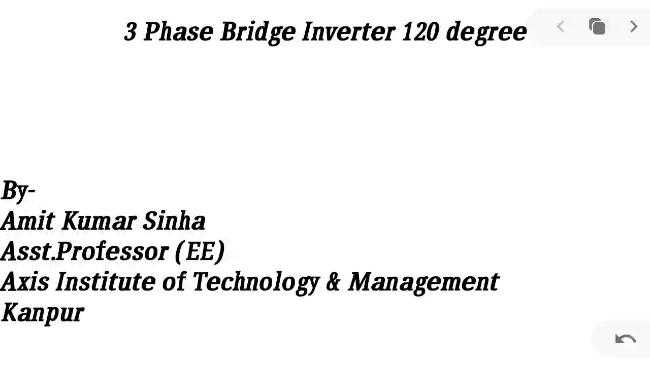 3 Phase Bridge Inverter 120 degree mode - YouTube