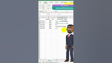 Calculate geometric mean in excel | calculate growth average | Excel