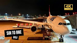 QANTAS A330-200 QF52 Economy Class - Singapore to Brisbane, Not A Fan Of This Aircraft Type (4K)