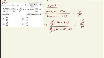 Let a1, a2... be an A.P.If a1+a2+...A10/(a1+a2+...ap) =100/p² ,p=!0 then a11/a10 is equal to