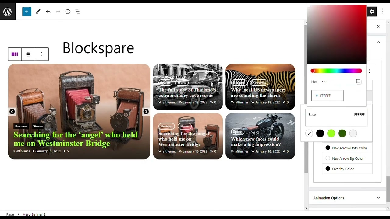 How to insert and design Hero Banner 2 Block in WordPress Gutenberg Editor?