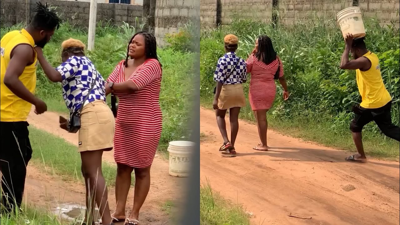 Water prank on two friends