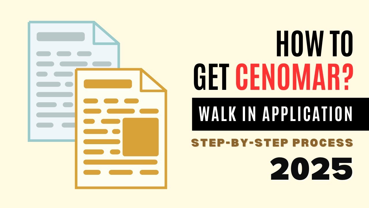 HOW TO GET CENOMAR 2025? WALK IN APPLICATION | SCHEDULE AN APPOINTMENT ONLINE